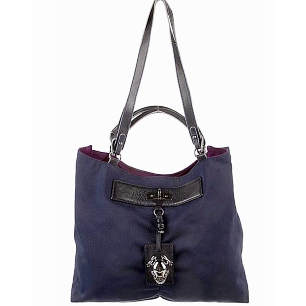 Marc Jacobs XL Blue Nylon and Leather Tote EUC